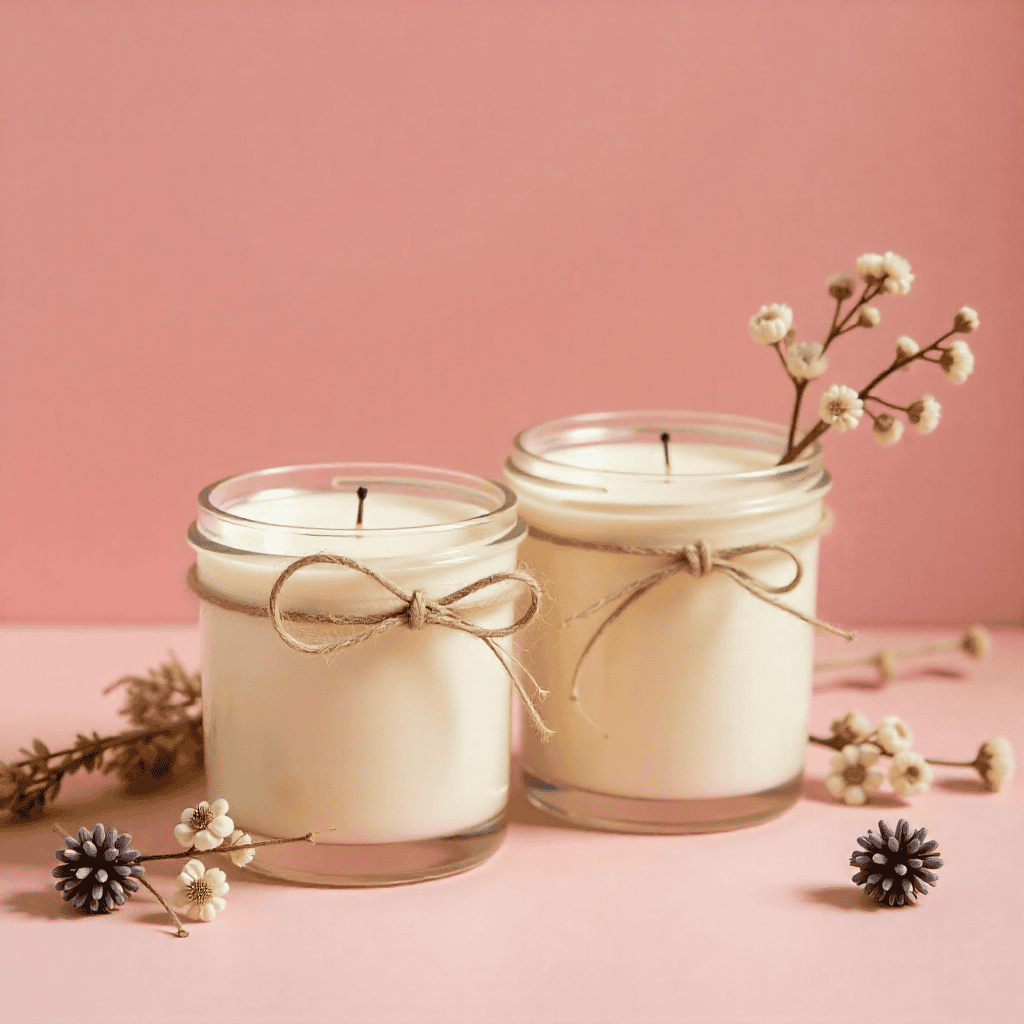 Gift-wrapped candles
